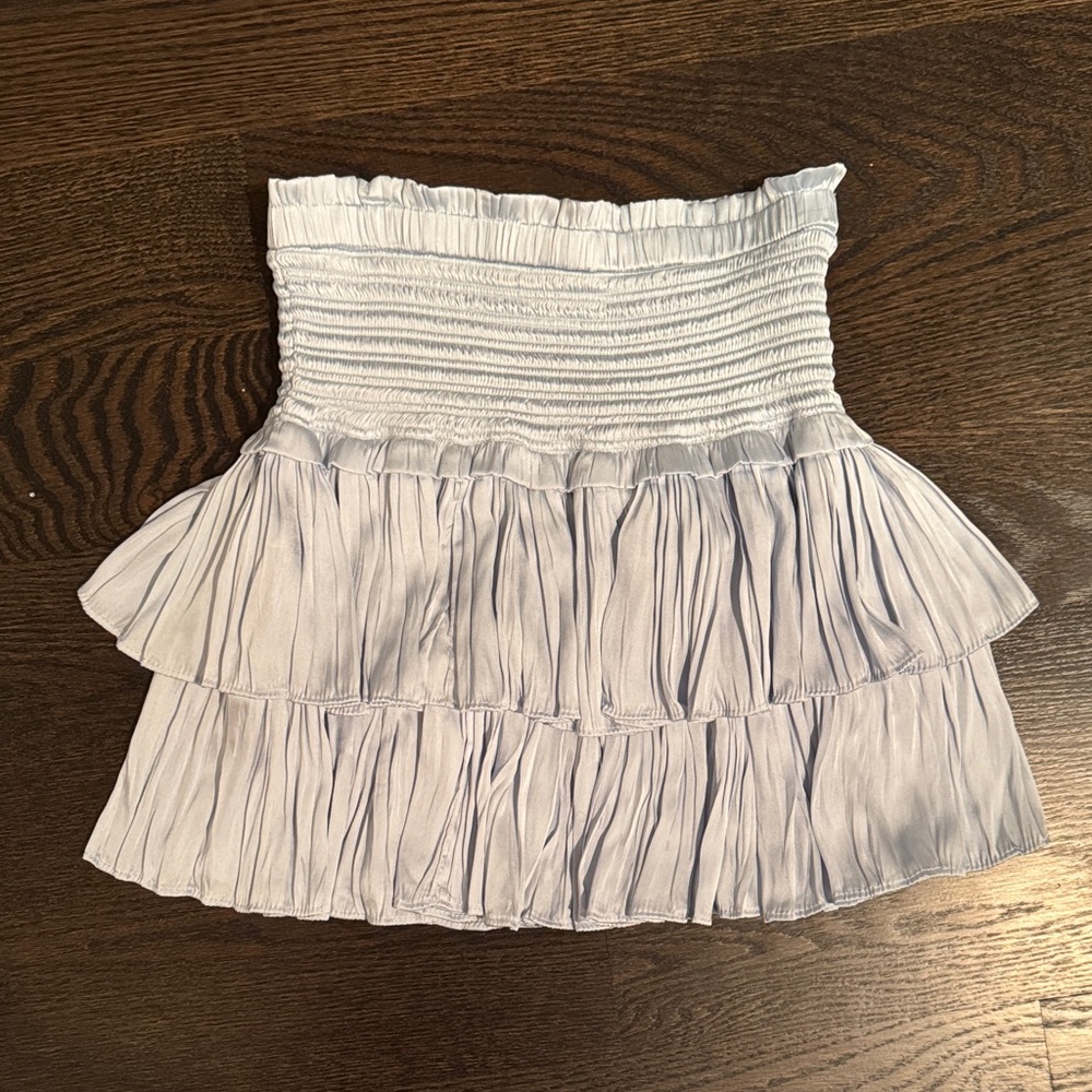 Elegant White Tiered Mini Skirt
